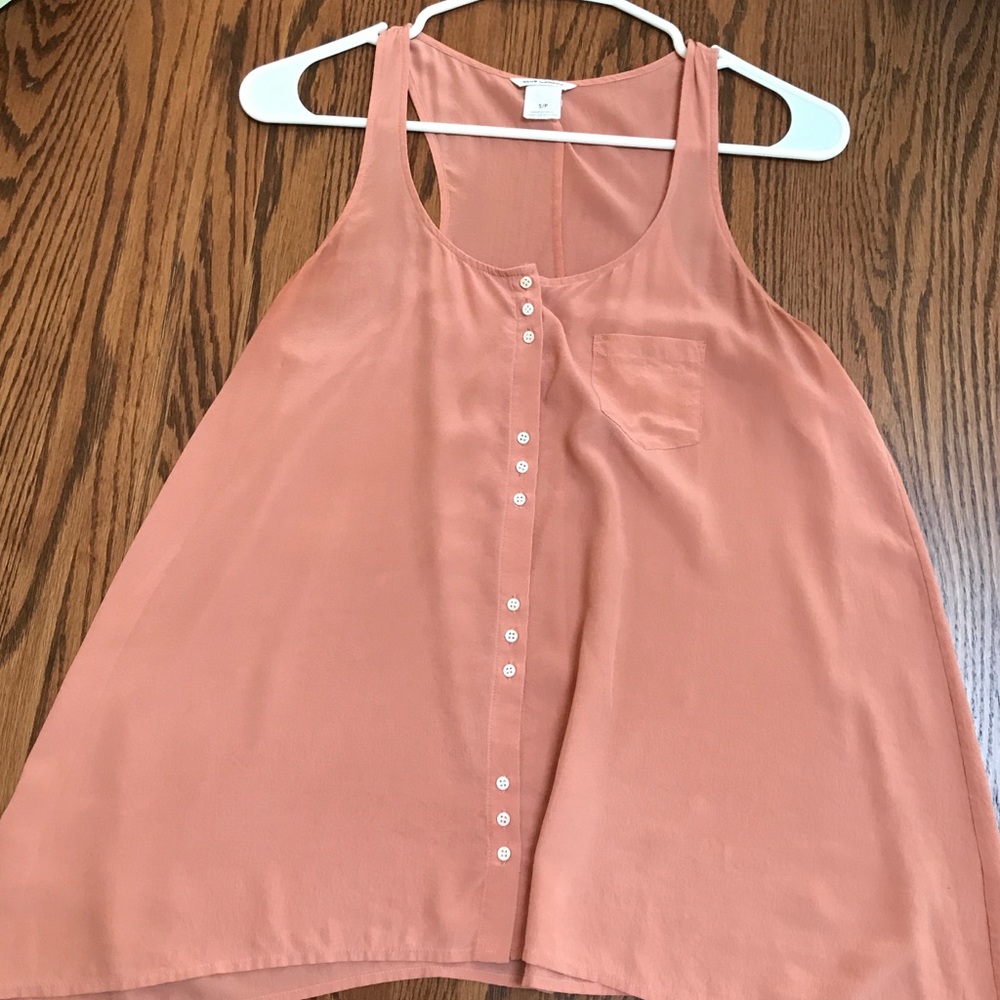 Club Monaco racerback silk tank peach/pink S